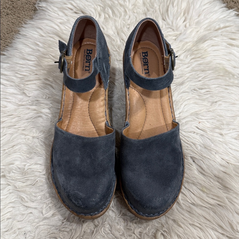Born Women's Distressed Blue Suede Nellie
Mary Jane Clogs Sandals Sz 10 Festival - Picture 2 of 8